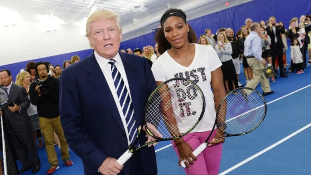 Trump ve Serena Williams kortta buluştu: Tenis anları paylaşıldı