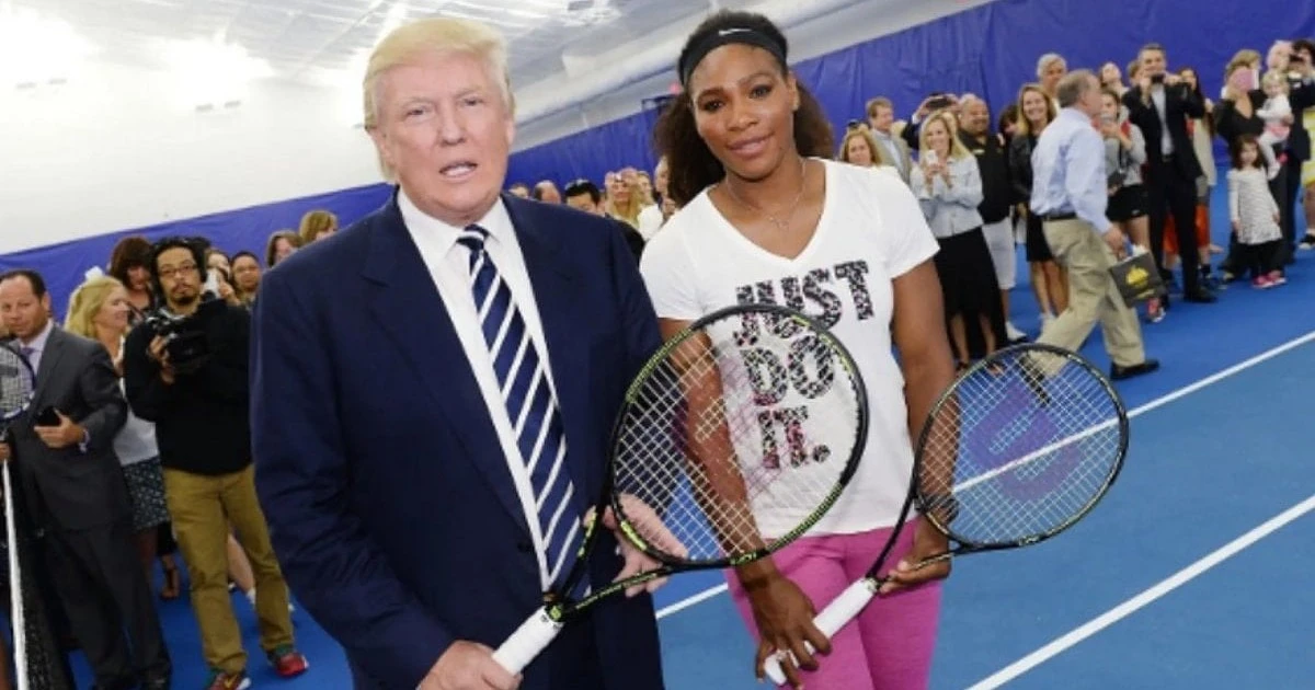 Trump ve Serena Williams kortta buluştu: Tenis anları paylaşıldı