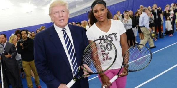 Trump ve Serena Williams kortta buluştu: Tenis anları paylaşıldı
