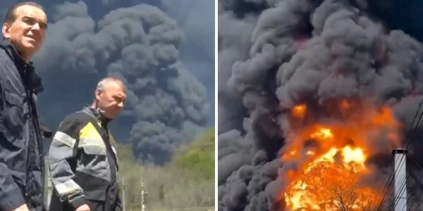 Tuapse'deki petrol rafinerisinde İHA saldırısı: Yangın söndürme çalışmaları...