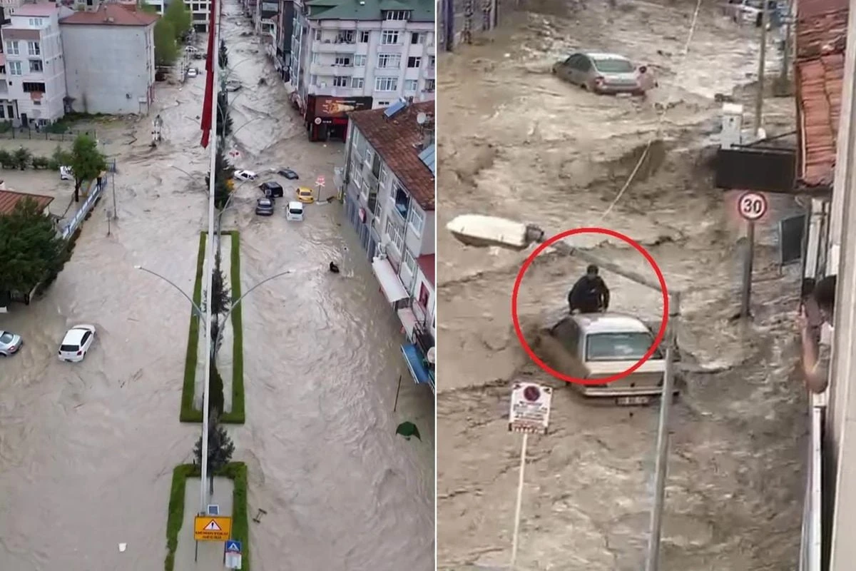 Havza'da Sağanak Taşkını: Evler, İşyerleri ve Araçlar Zarar Gördü