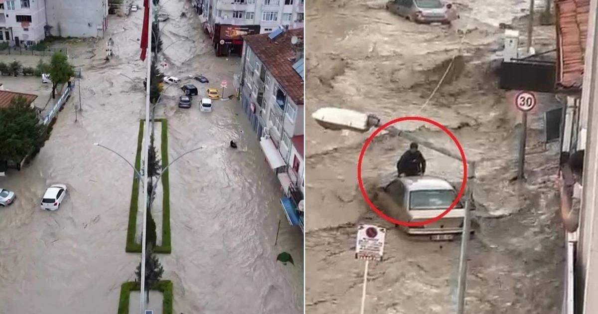 Havza'da Sağanak Taşkını: Evler, İşyerleri ve Araçlar Zarar Gördü