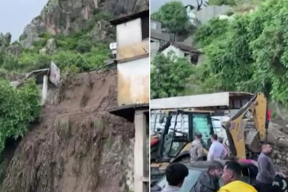 Hatay'da sağanak hayatı felç etti: Antakya'da heyelan