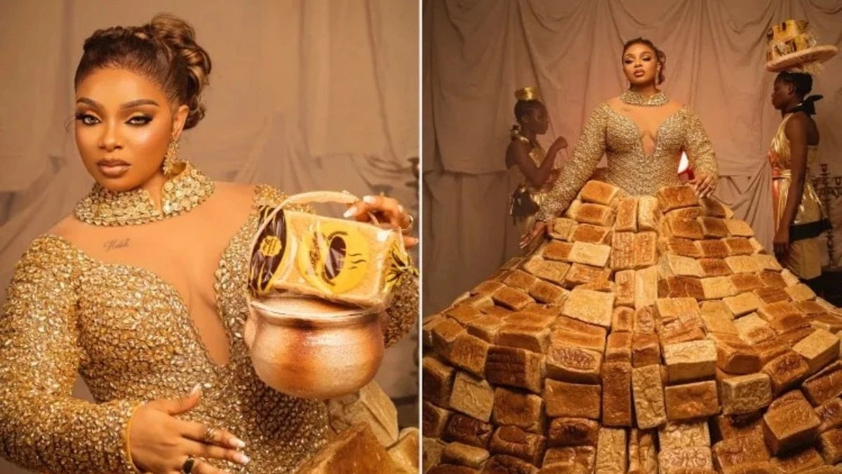 AMVCA'da gündem: Queen Mercy Atang'ın 500 ekmekten elbisesi