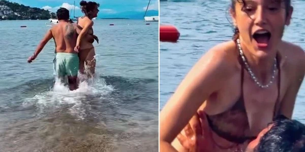Bülent Şakrak, 16 yaş küçük sevgilisiyle deniz sezonunu açtı