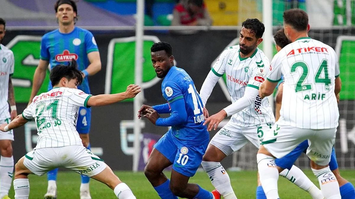 Çaykur Rizespor, Konyaspor'u 3-2 mağlup edip 40 puana ulaştı