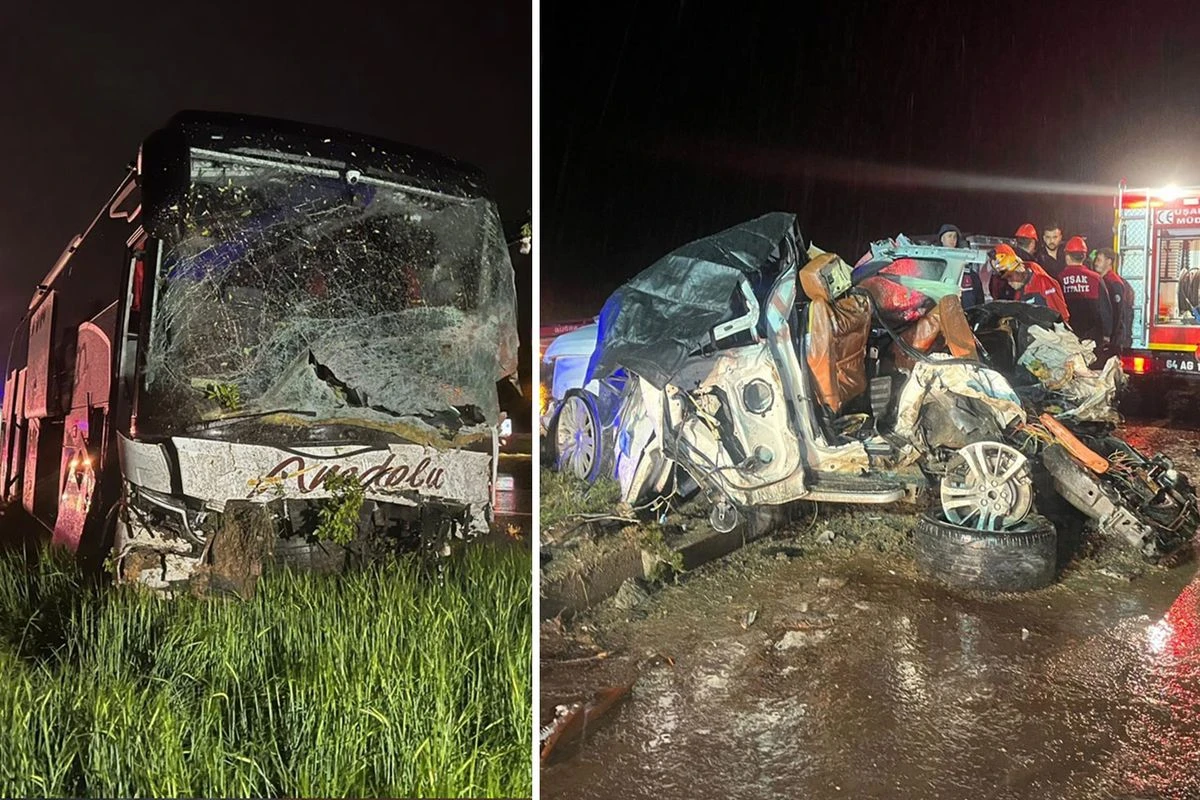 Uşak'ta 7 aracın karıştığı zincirleme kaza: 4 ölü, 17 yaralı