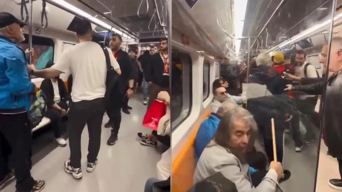 İstanbul metrosunda küfürlü tezahürat kavgasına oklavayla müdahale