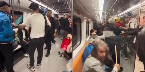 İstanbul metrosunda küfürlü tezahürat kavgasına oklavayla müdahale