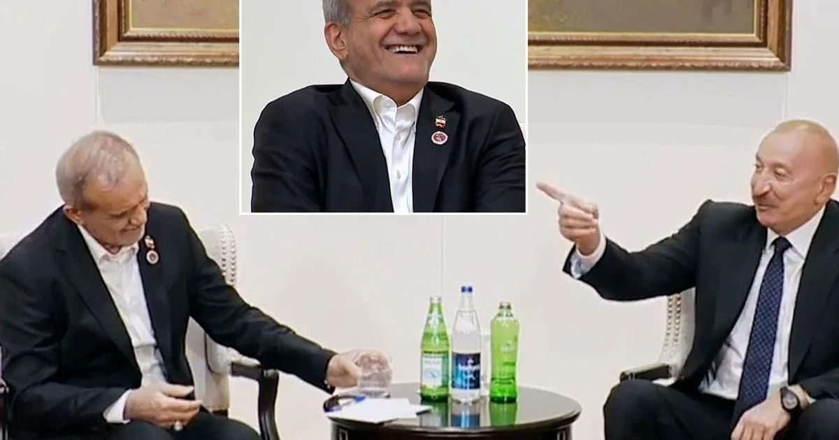 Aliyev, Pezeşkiyan’ın masasındaki maden suyunu önerdi
