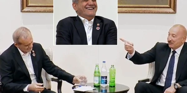 Aliyev, Pezeşkiyan’ın masasındaki maden suyunu önerdi