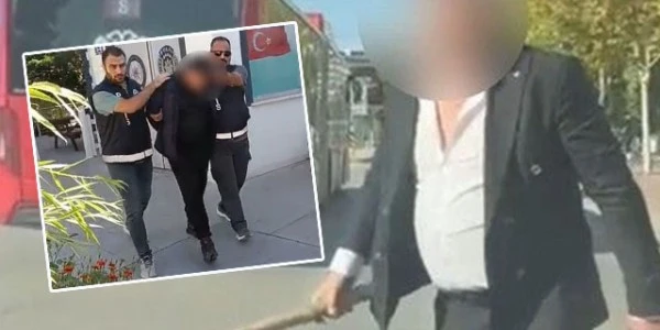 Konya'da lüks araçtan sopayla inip saldırdı: Sürücü tutuklandı