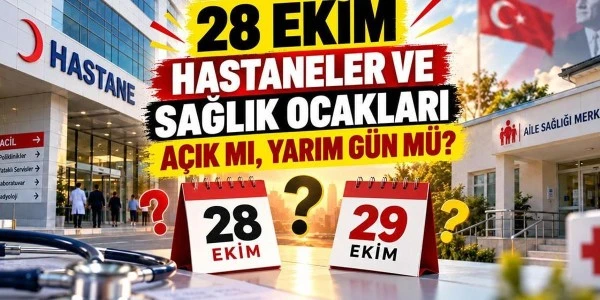 28 Ekim’de Hastaneler Yarım Gün, 29 Ekim’de Kapalı Olacak