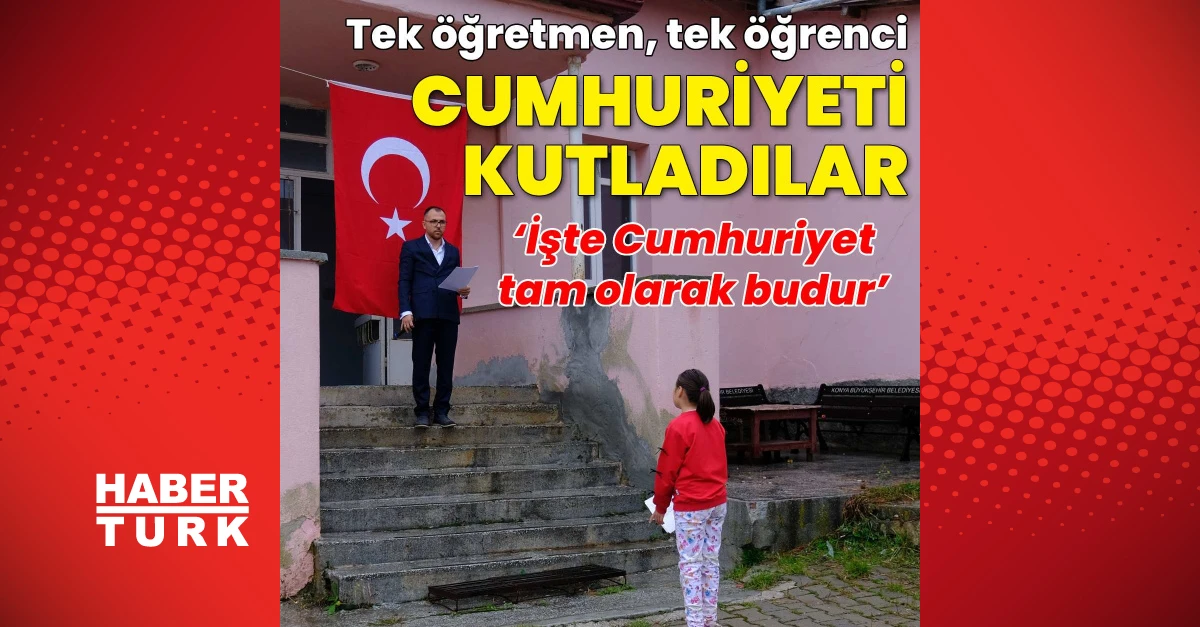 Ilgın’da tek öğrenci ve öğretmen Cumhuriyet Bayramı’nı kutladı