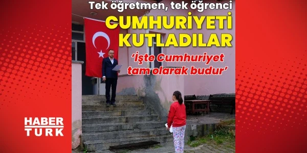Ilgın’da tek öğrenci ve öğretmen Cumhuriyet Bayramı’nı kutladı